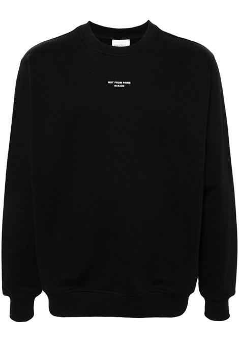 Black Sweatshirt with Slogan Classique Drôle De Monsieur - men DRÔLE DE MONSIEUR | Sweatshirts | PERMSW148CO127BL